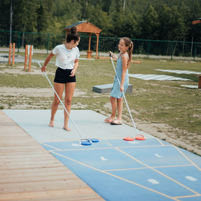Jeu de pétanque en plein air