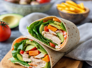 RECIPE: Turkey and Avocado Wrap with Veggie Sticks