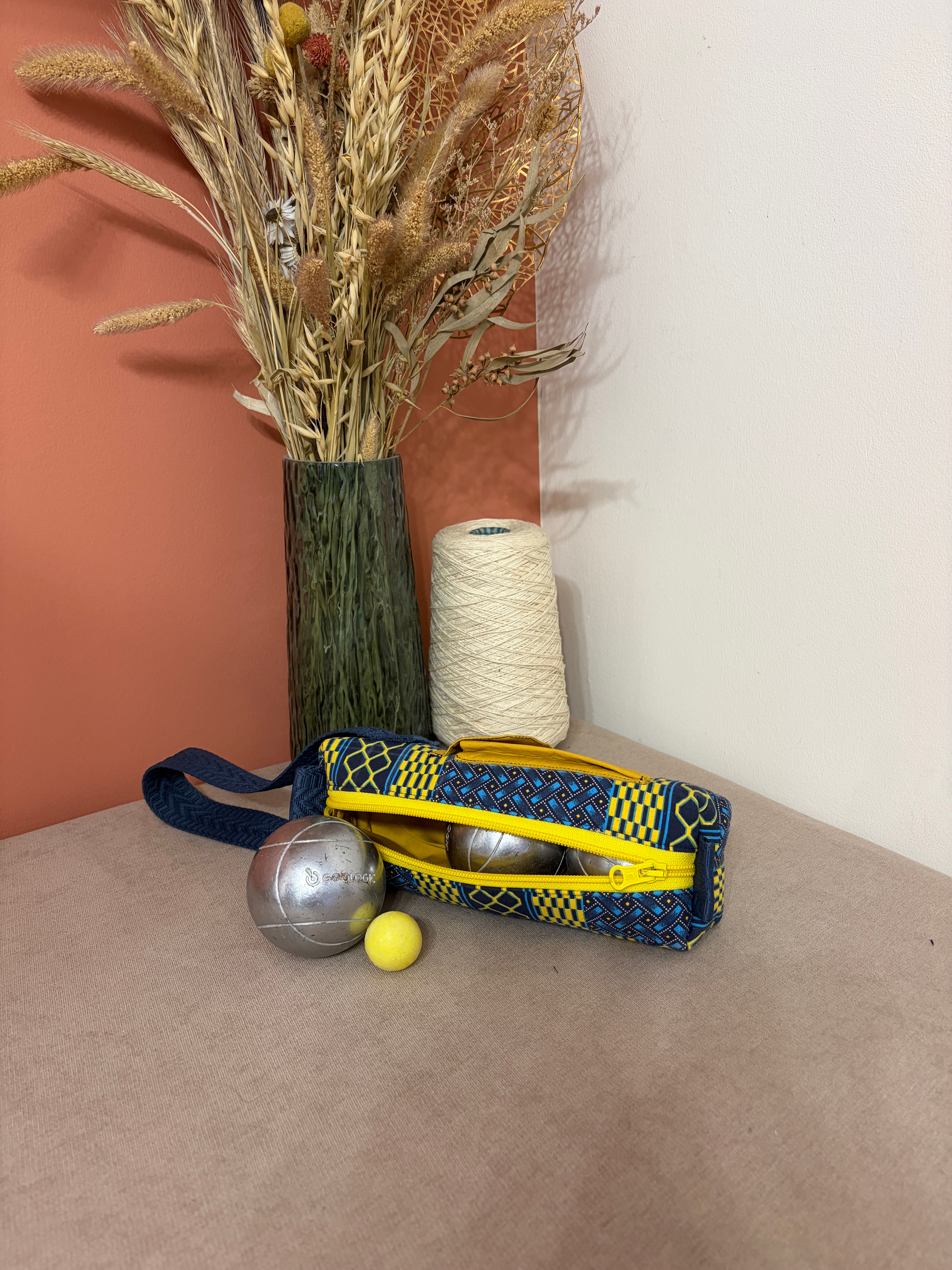 sac pétanque en tissus africain recyclé
