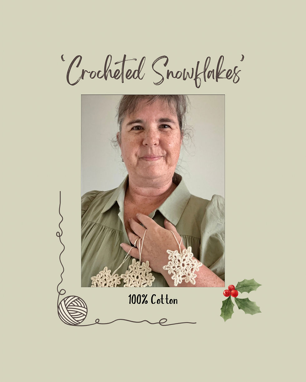 Thumbnail: Set of 3 Crocheted Snowflakes