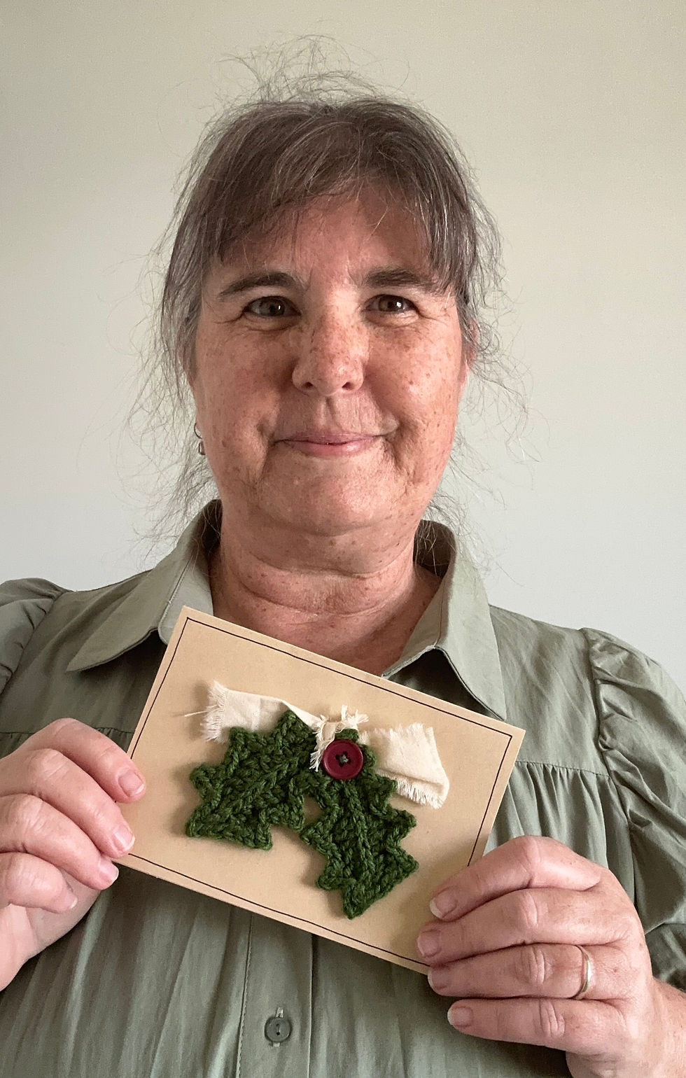Thumbnail: Crocheted Holly Christmas Cards