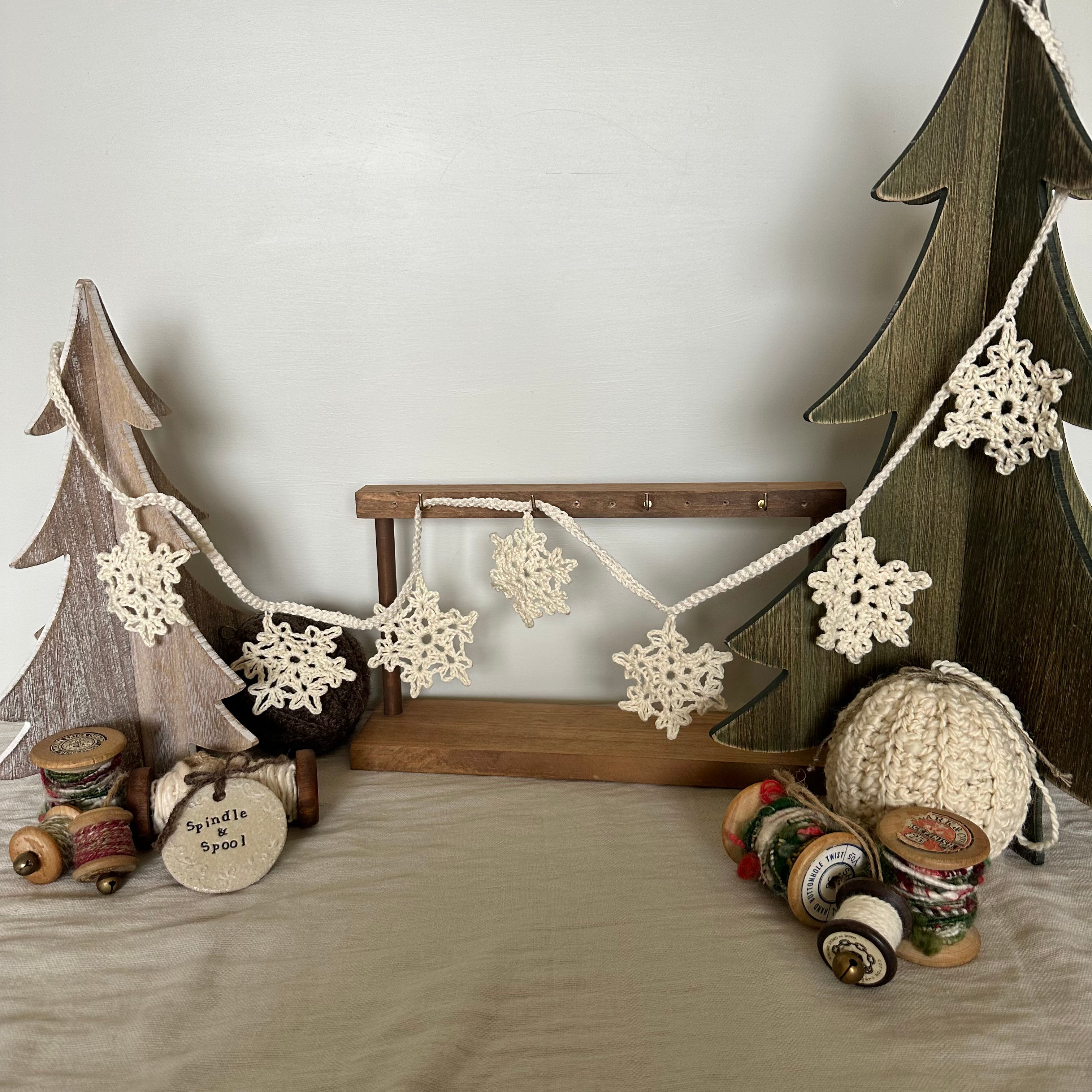 Crocheted Snowflake Garlands