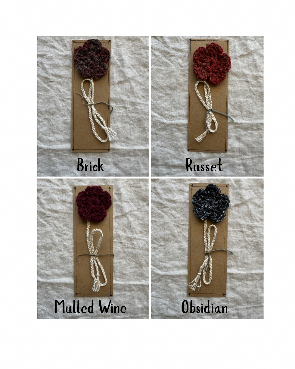 Thumbnail: Handspun Flower Bookmarks