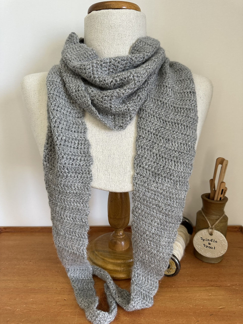 Grey Alpaca Wrap Scarf