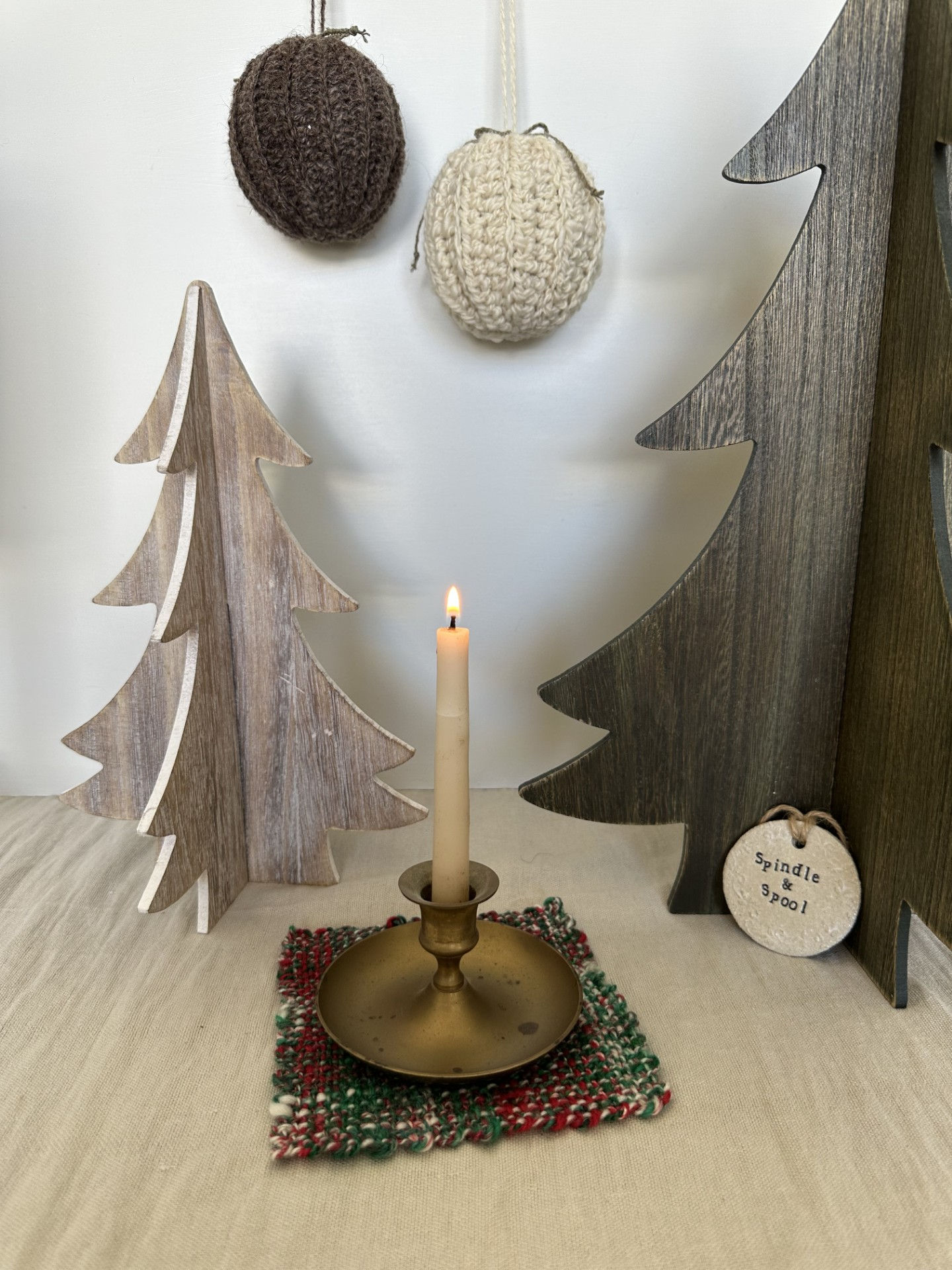 Handspun Christmas Mats