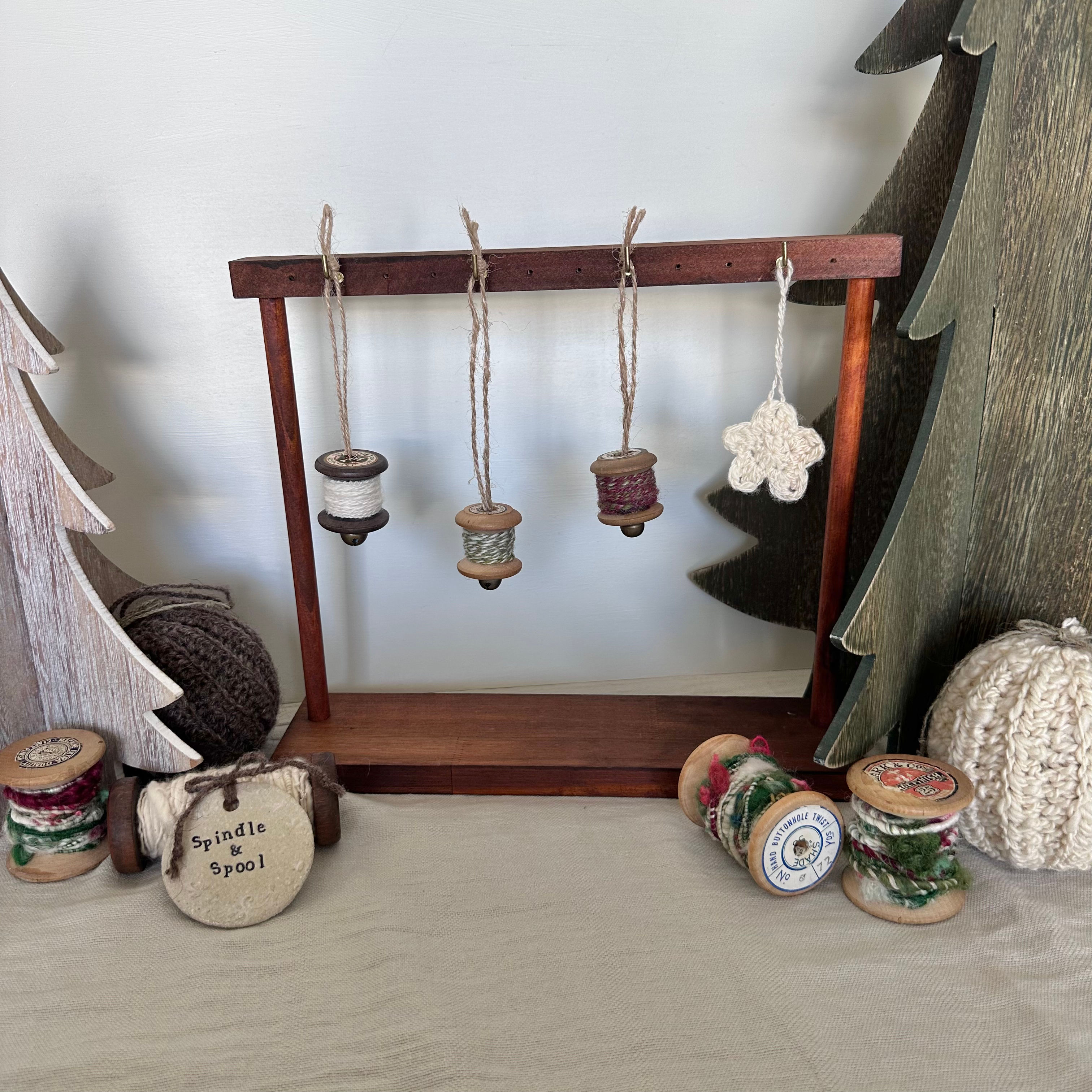 Handspun Vintage Cotton Reel Decorations