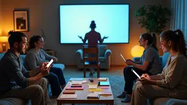 Grupo diverso praticando roleplay em diferentes idiomas em uma sessão online