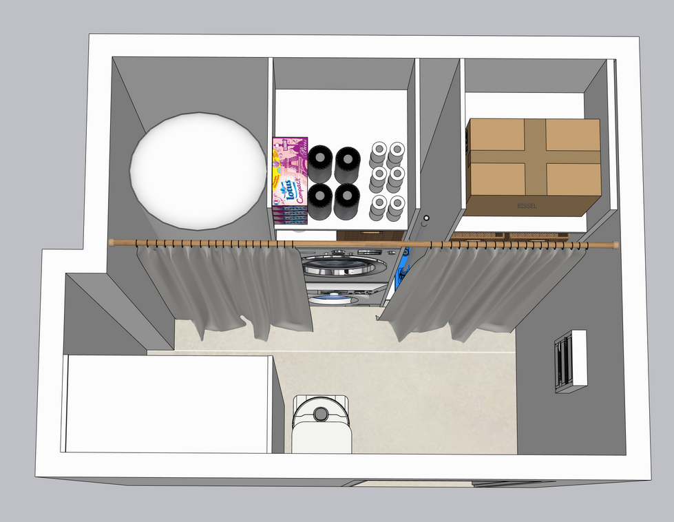 buanderie après proposition d'aménagement vue de haut
