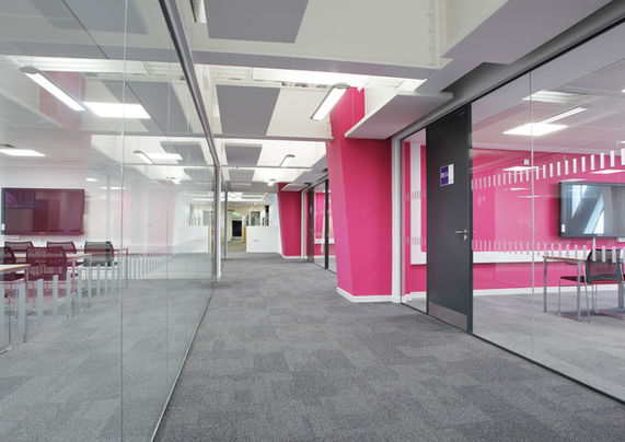 Photography of new and vibrant office space following a full refurbishment by Interserve Construction.