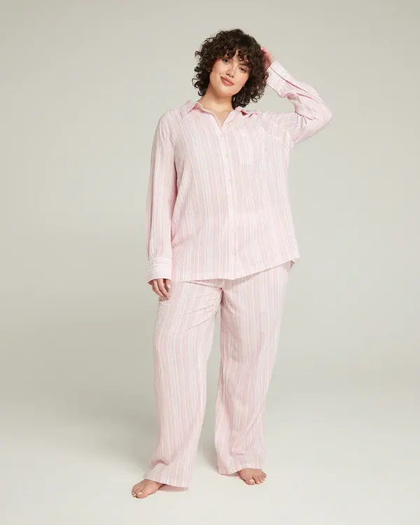 Thumbnail: The Midi Shirt - Fondant Pink Stripe