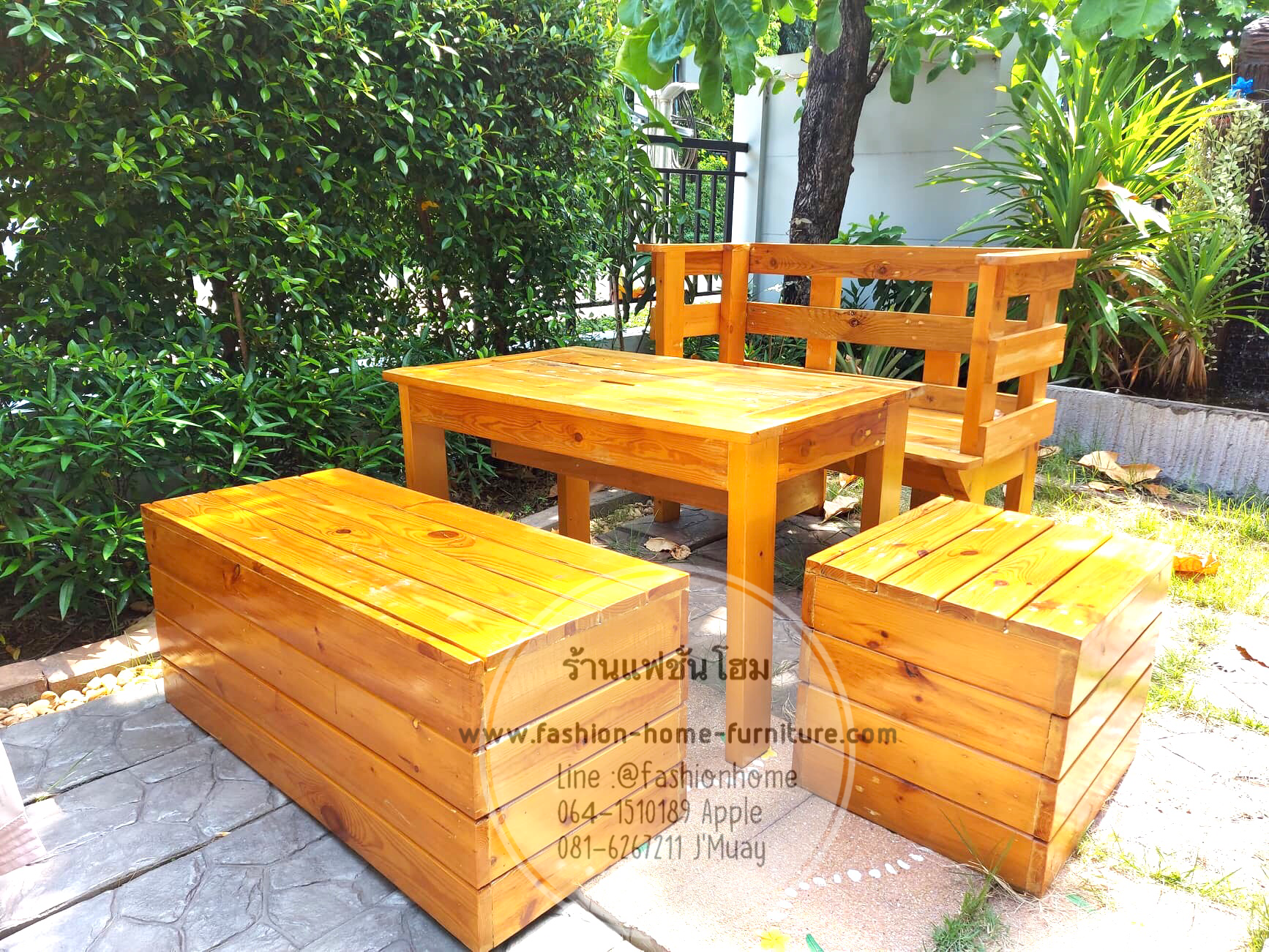 โต๊ะกลางแจ้ง มีช่องแช่ เครื่องดื่ม