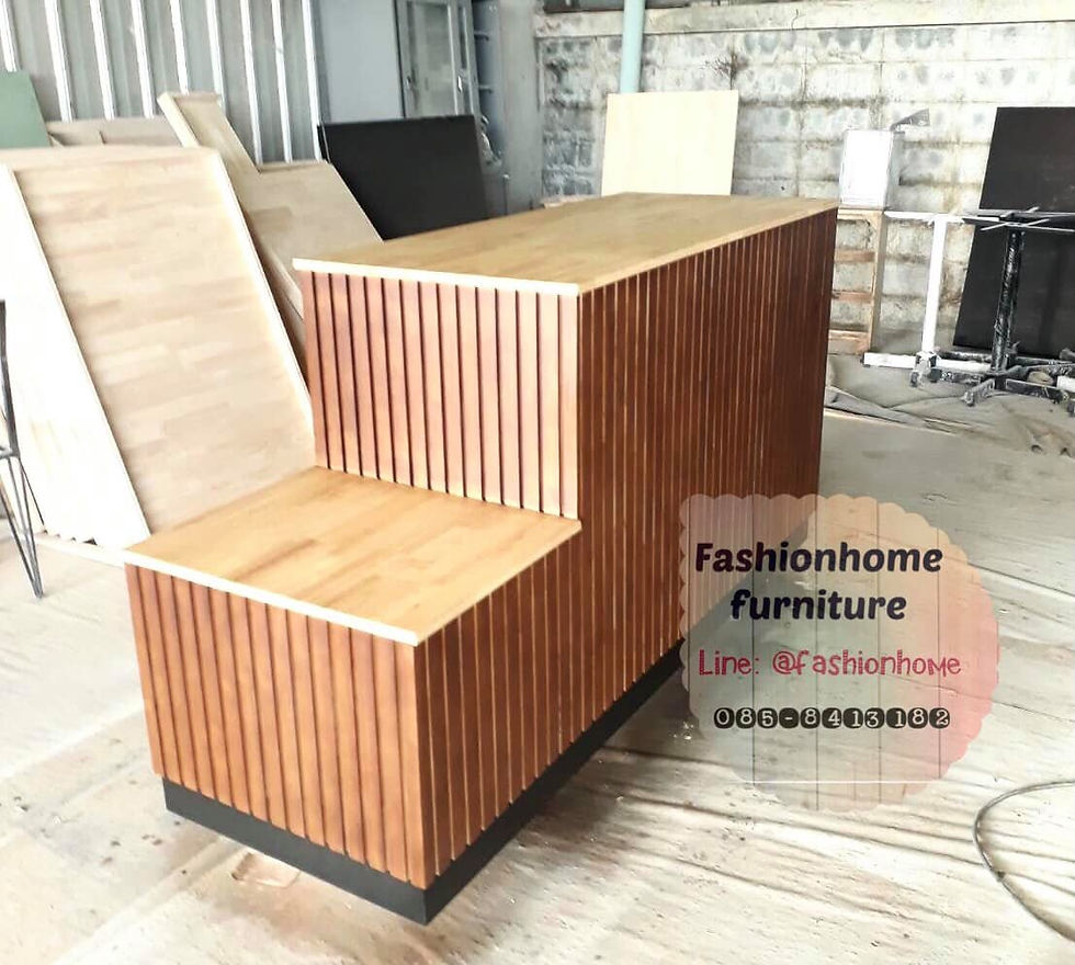 Thumbnail: เคาน์เตอร์กาแฟ เคาน์เตอร์ไม้ระแนง