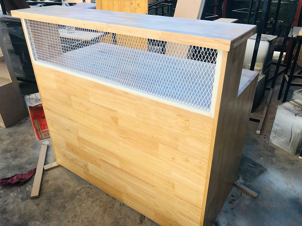 Thumbnail: เคาน์เตอร์ไม้ยางพารา 1.20 m ตะแกรงขาว