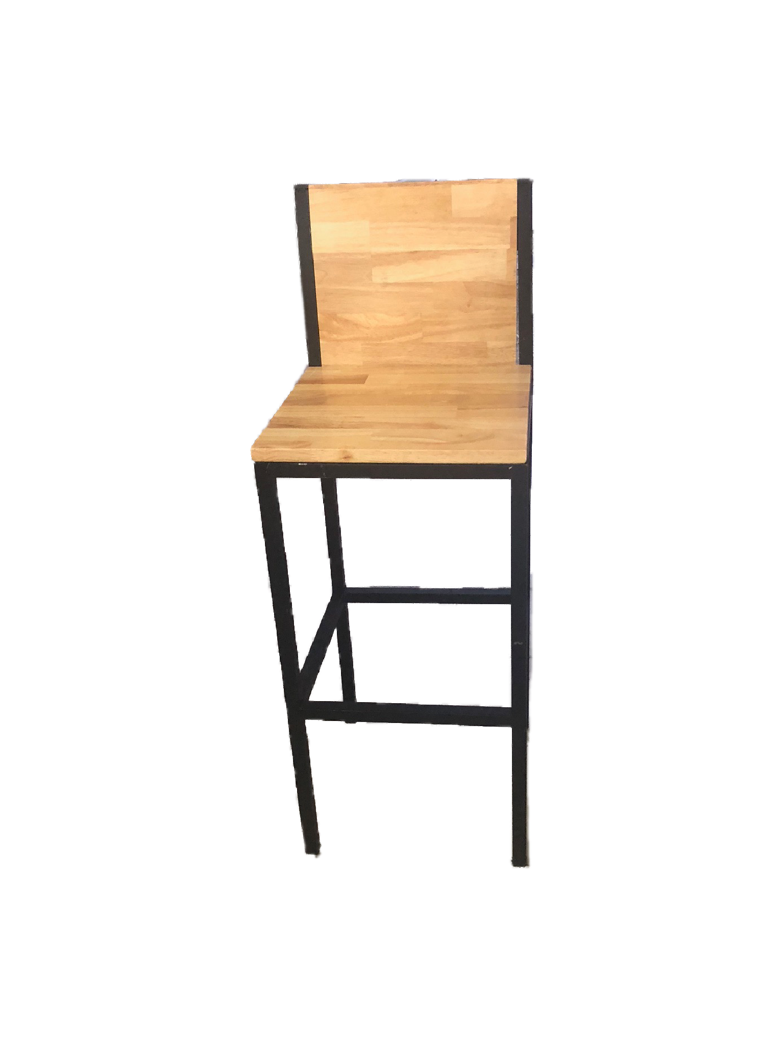 เก้าอี้บาร์ขาเหล็ก ไม้พาราประสาน