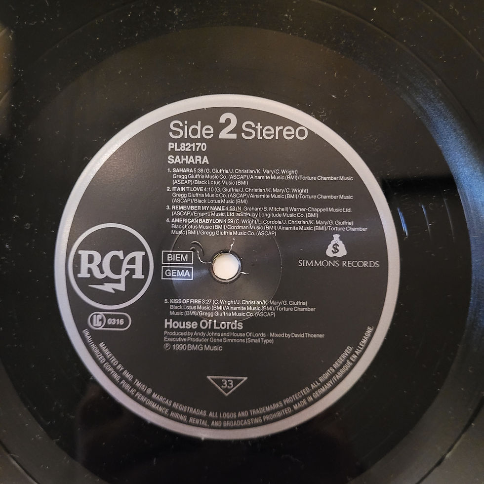 Thumbnail: House Of Lords  – Sahara  Plak ( 1990 Europe)
