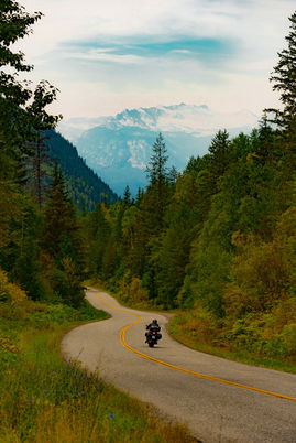 motorcycle roadtrip mountains photograph prints for sale