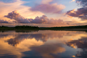 peaceful lake sunset reflections in Ontario Canada