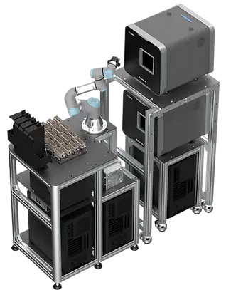 Un escáner PRAMANA modelo SPECTRAL HT-2. Tiene dos cabezales de escaneo. Y un brazo robótico para introducir automatizado el portaobjetos al escáner, o para retirarlo. Puede escanear hasta 500 laminillas portaobjetos por día. La calidad de sus imágenes es extraordinaria