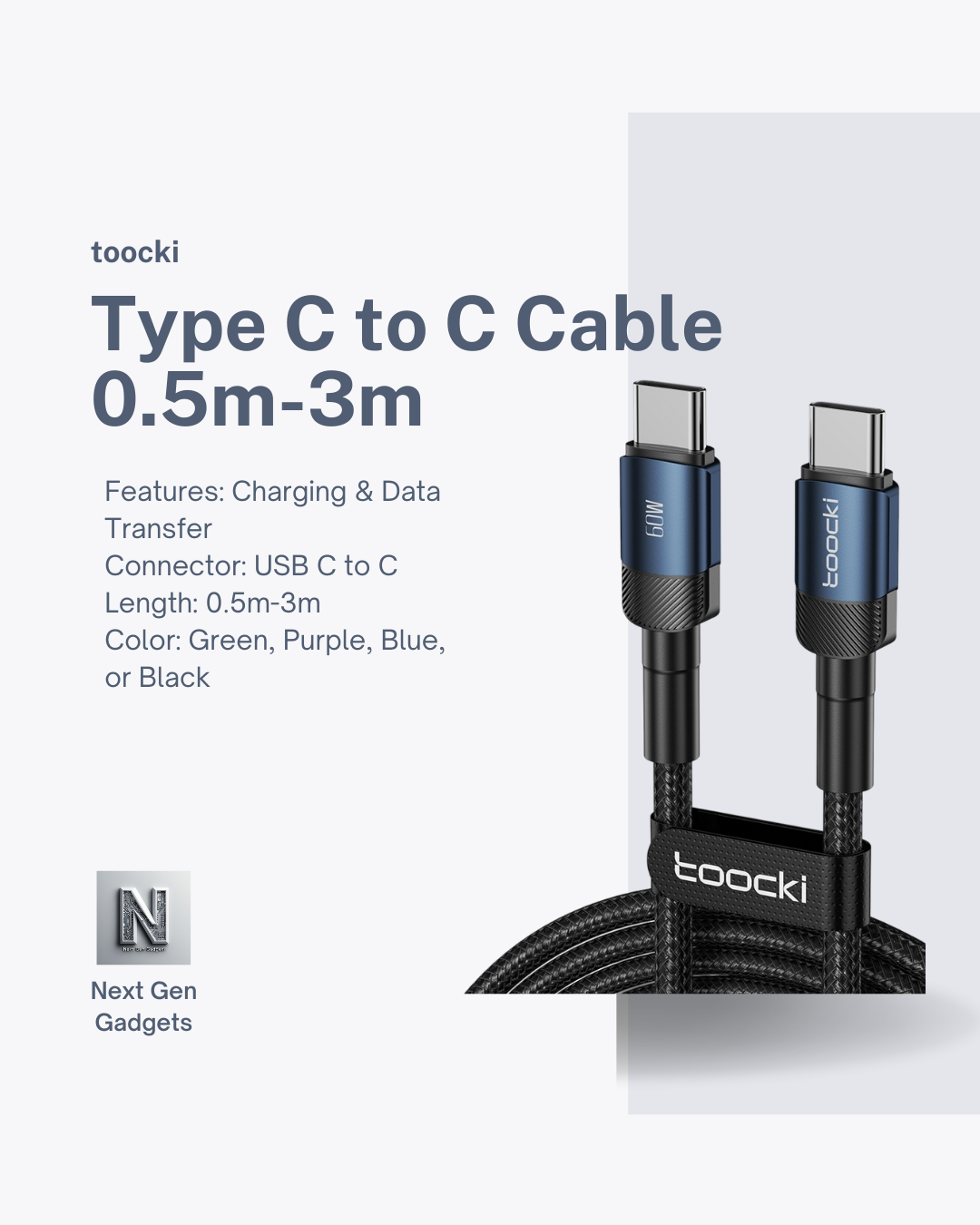 Type C to C Cable 0.5m-3m