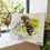 Miniature : Oeuvre peinte d'une abeille sur des fleurs violettes par l'artiste peintre Jessica Sansiquet. Art animalier contemporain