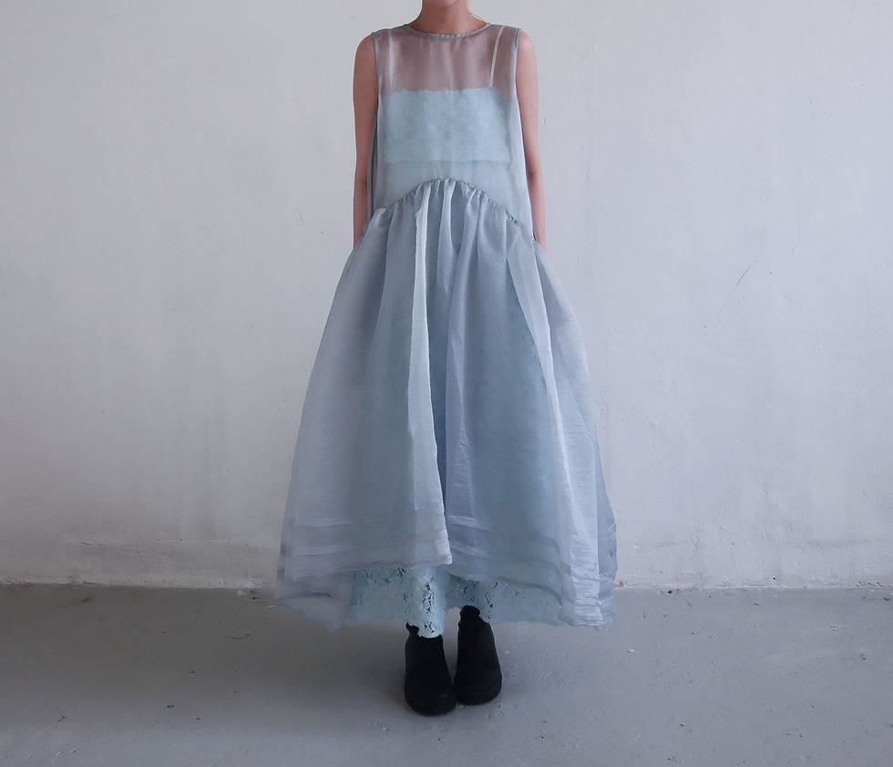 サムネイル： Aegean Sea Blue  Linnea Sheer Dress