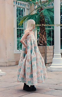 Garden Patchwork Quilted Bow Dress