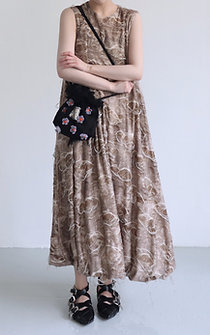 Dust Brown Woven Terrain Dress