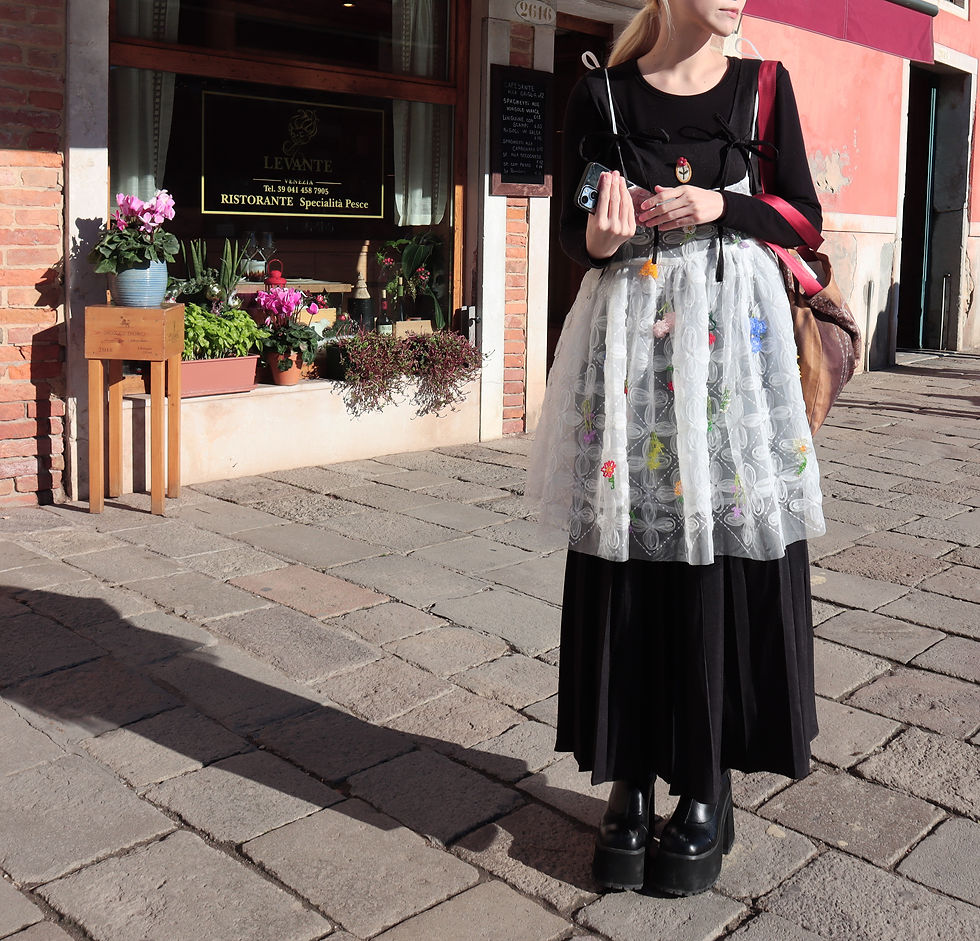 縮圖：Black Tullia Pleated Skirt