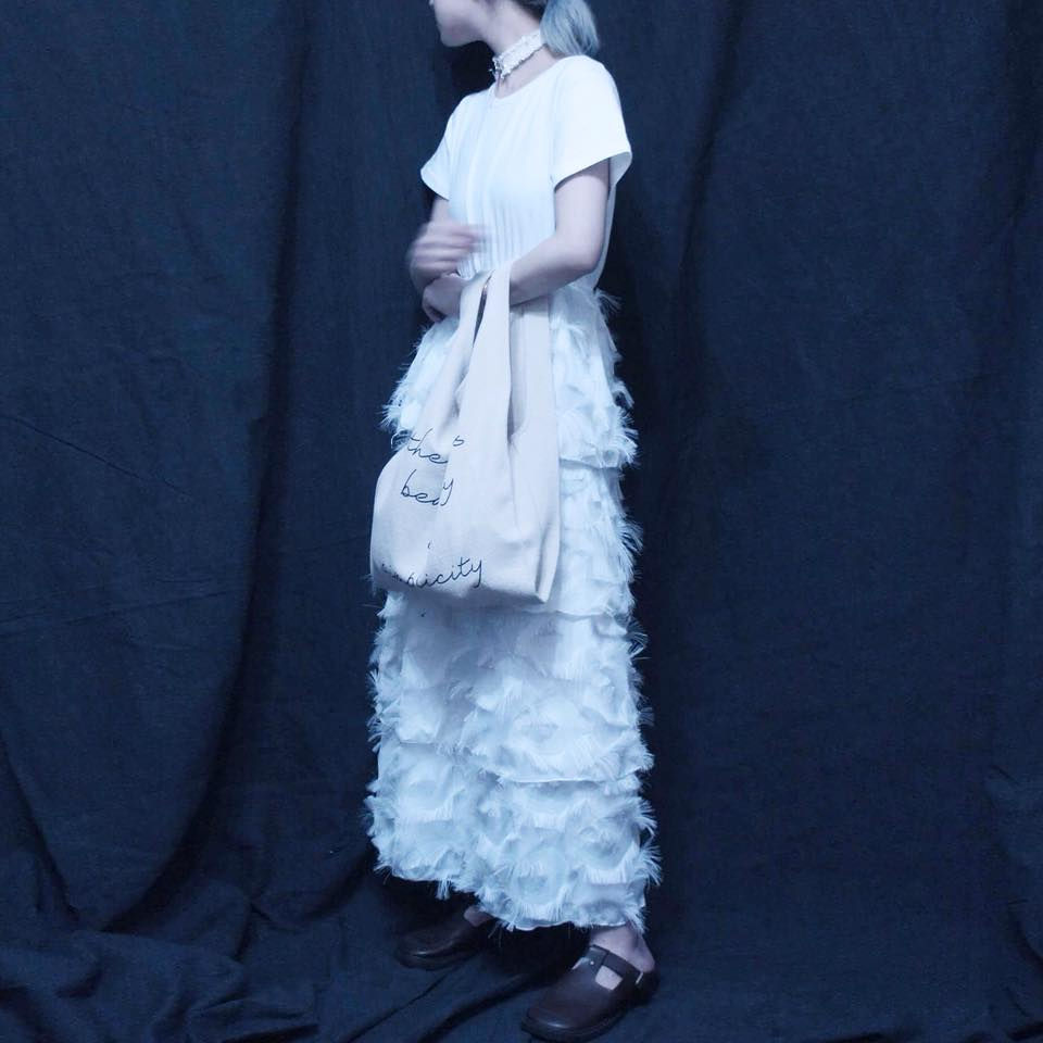 Thumbnail: White one piece Tiered Skirt