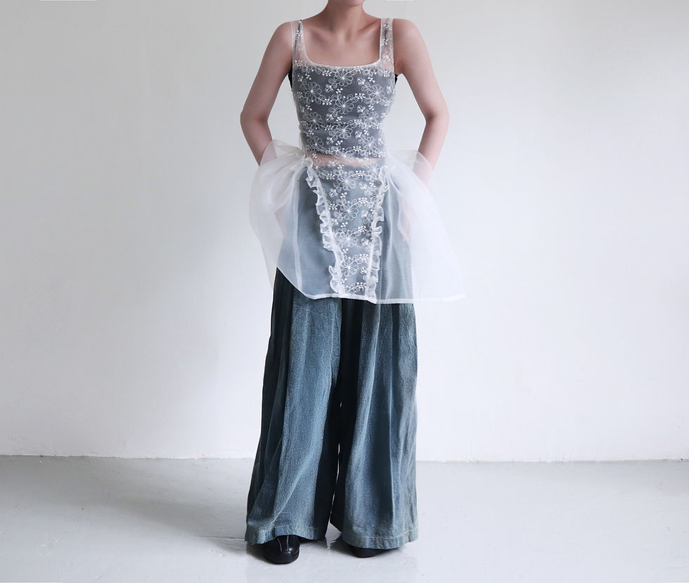 Thumbnail: Pure White Lace Mysa Sheer Vest