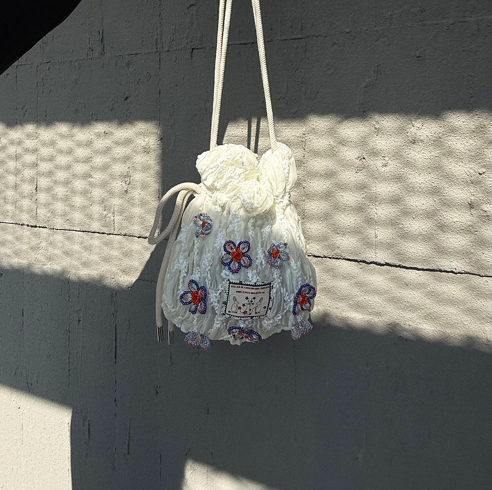縮圖：Blue Butterfly Thread Milk Small Garden Things Pouch