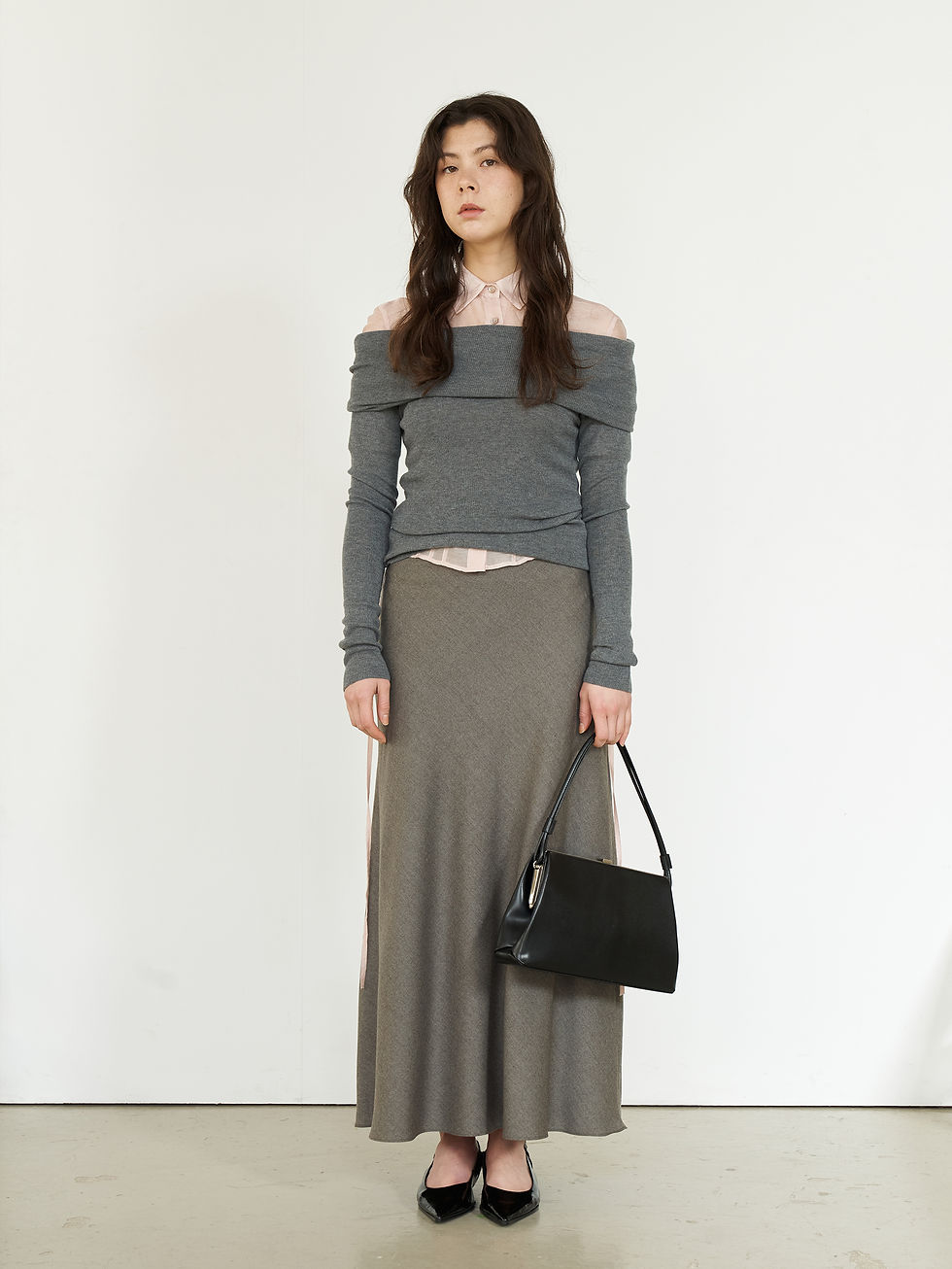 サムネイル： Sage Frame Bag Black calf (Gold Frame)