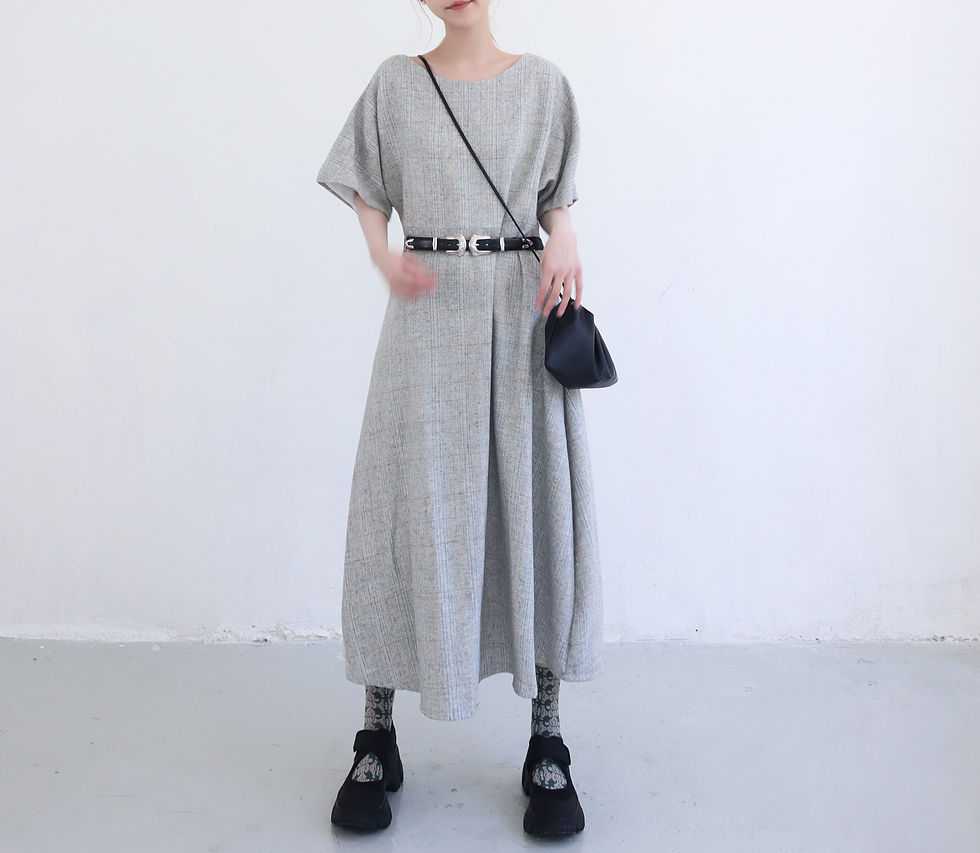 サムネイル： Claudia Misty Wool Grey Dress