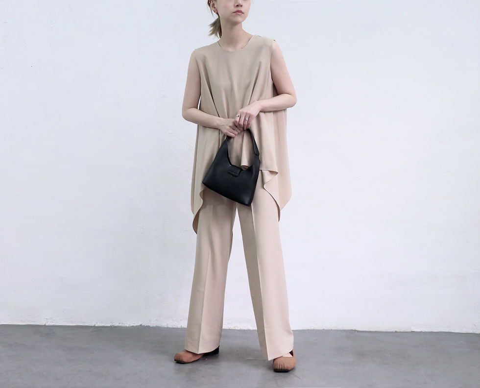 縮圖：Sunna Beige Pants and Vest Set