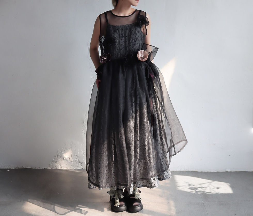 縮圖：Chapter Blóm- Nova Black Sheer Aroma Dress