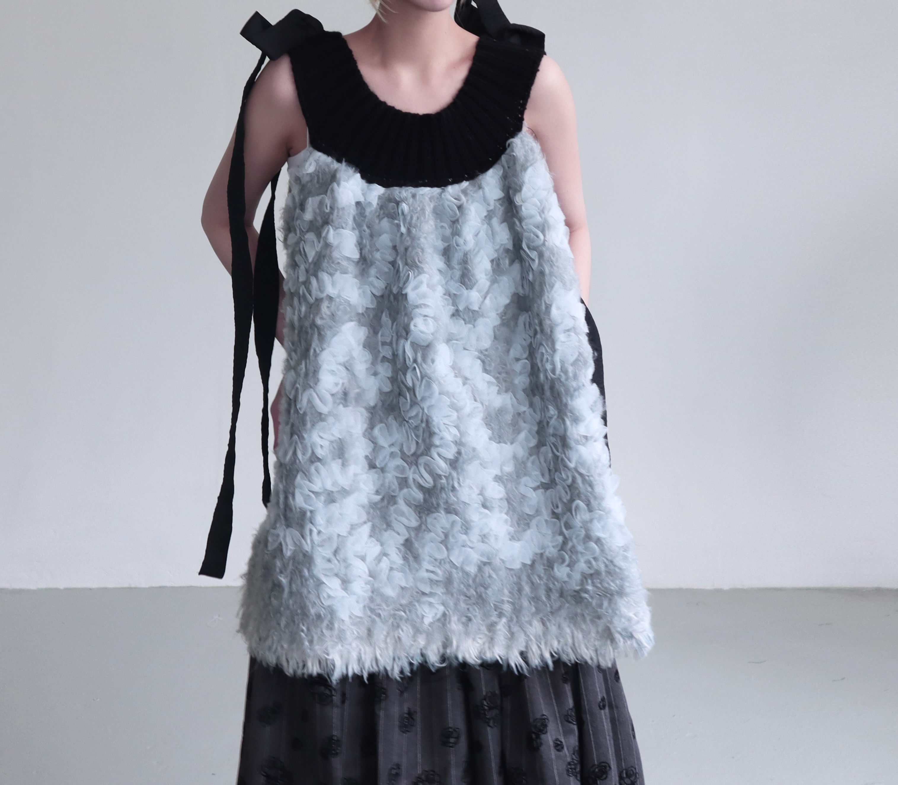Set 15/Grey Vera layered Skirt/Olune Blue Thistledrift Vest