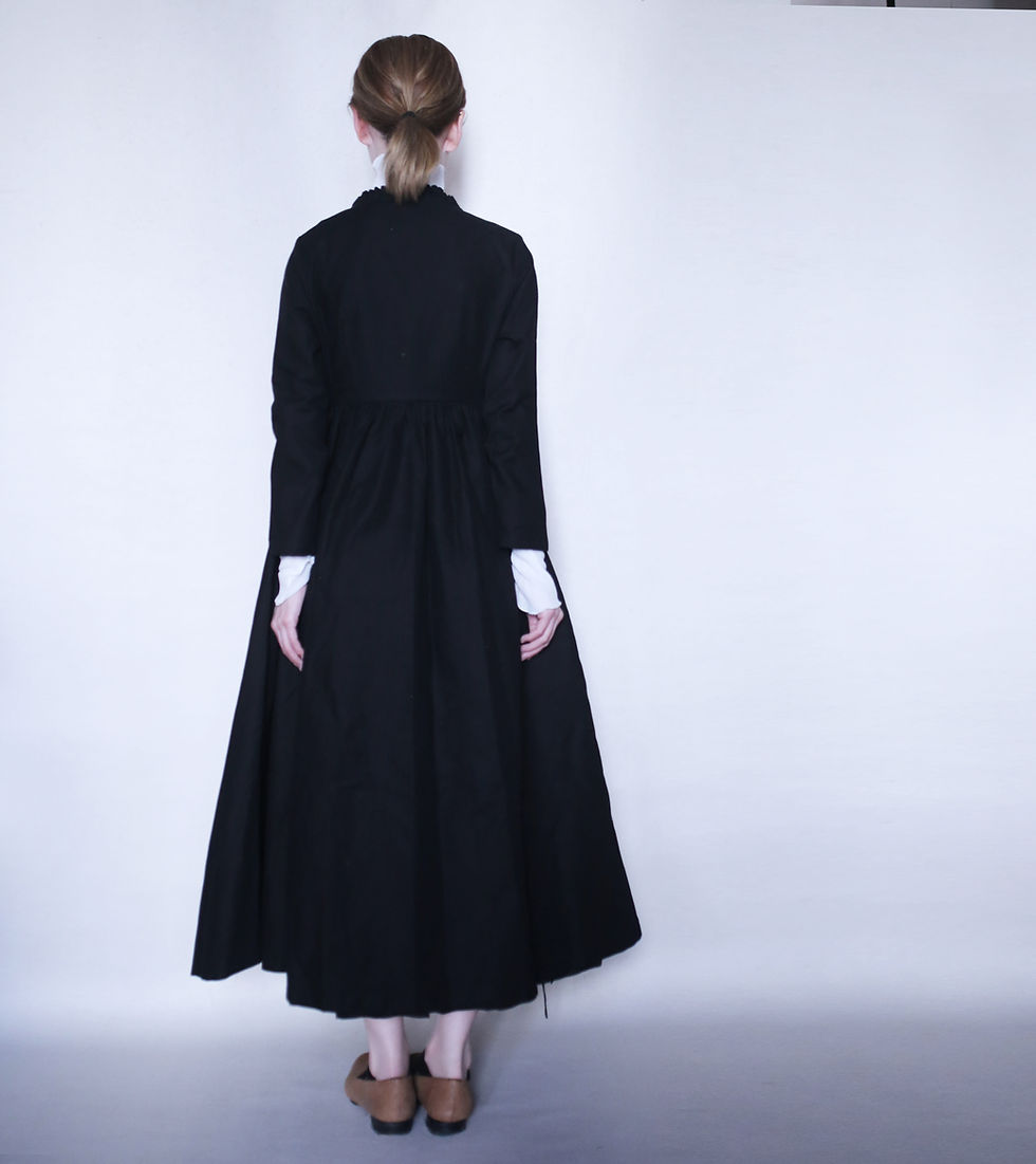 縮圖：Black Cotton Winter Wrap Dress
