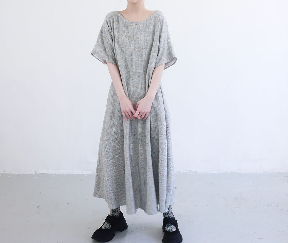 サムネイル： Claudia Misty Wool Grey Dress