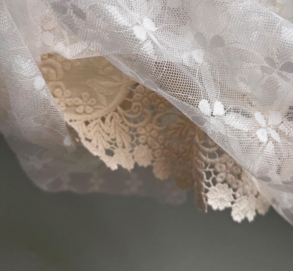 縮圖：Ivory Virelai Lace Short Skirt