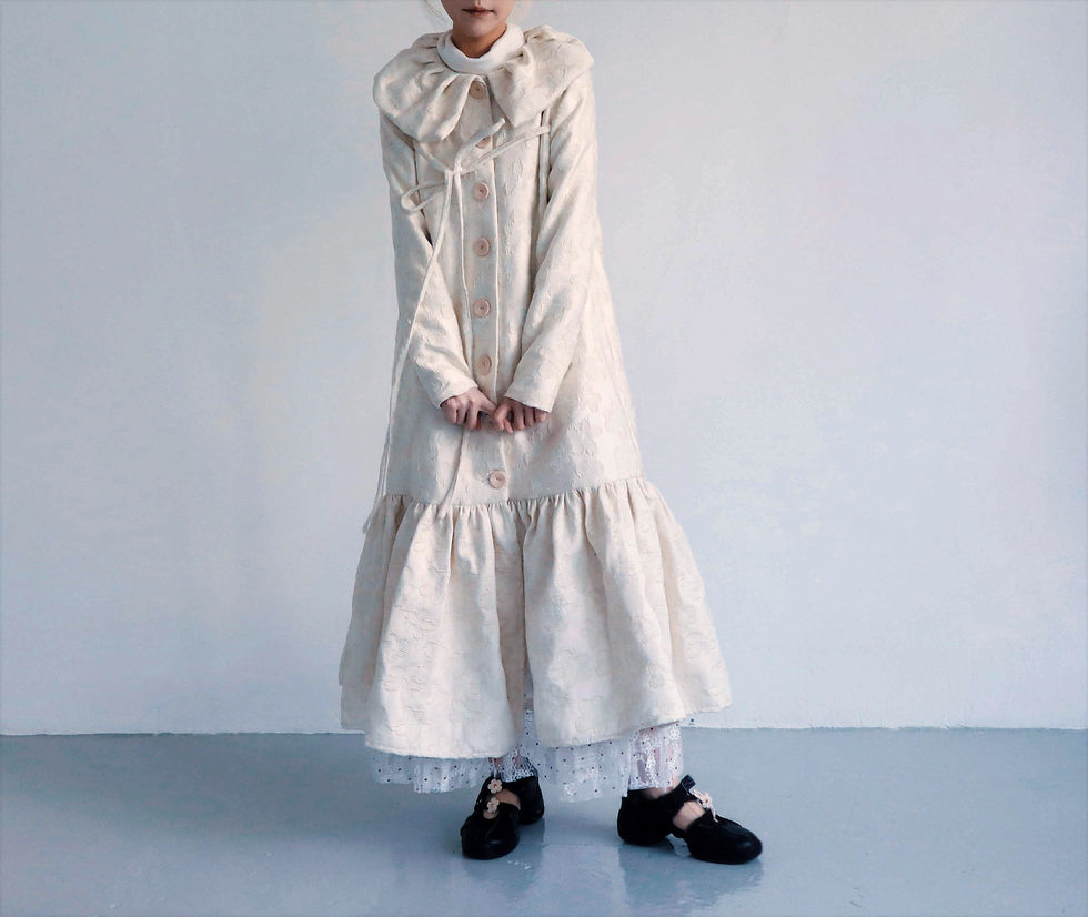 縮圖：Ivory White Fleurine Odette Coatdress