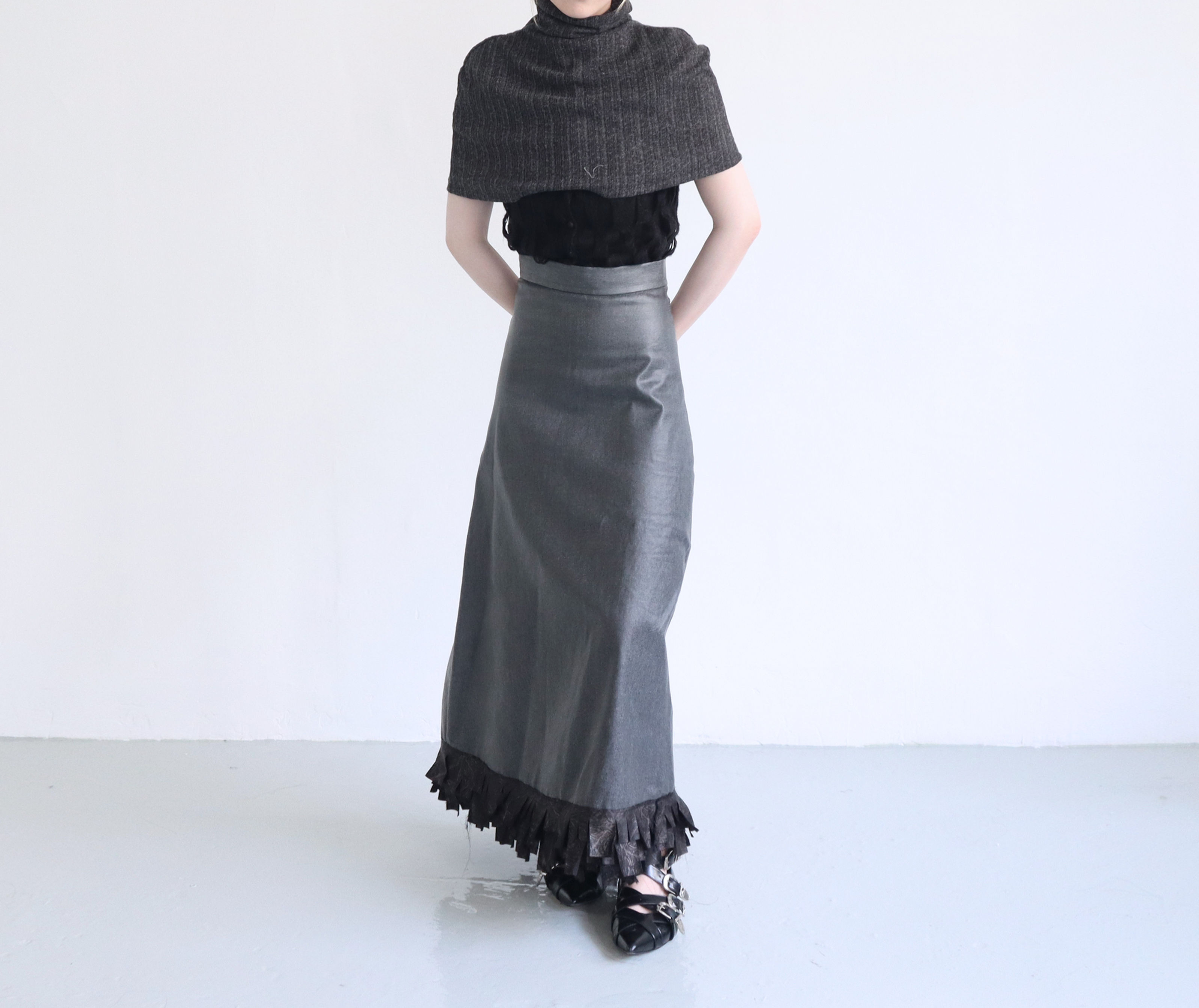 Obsidian Soft Fold Neck Cape Top