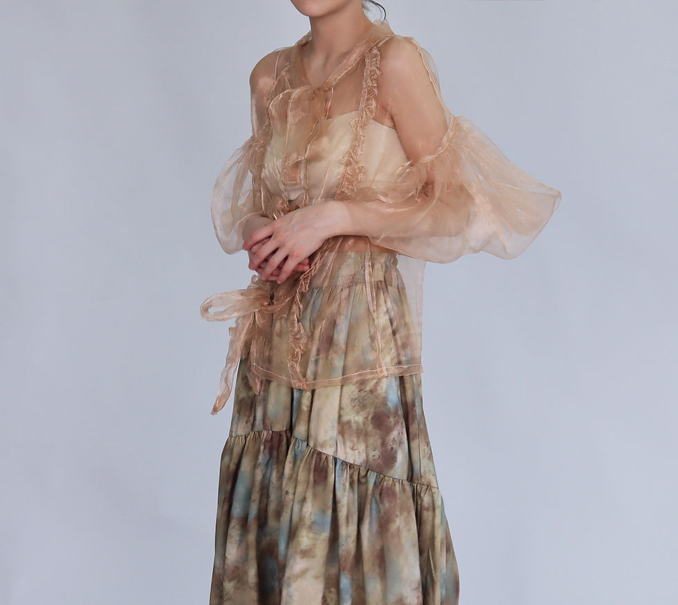 サムネイル： Caramel Soft Haze Ribbon Top  