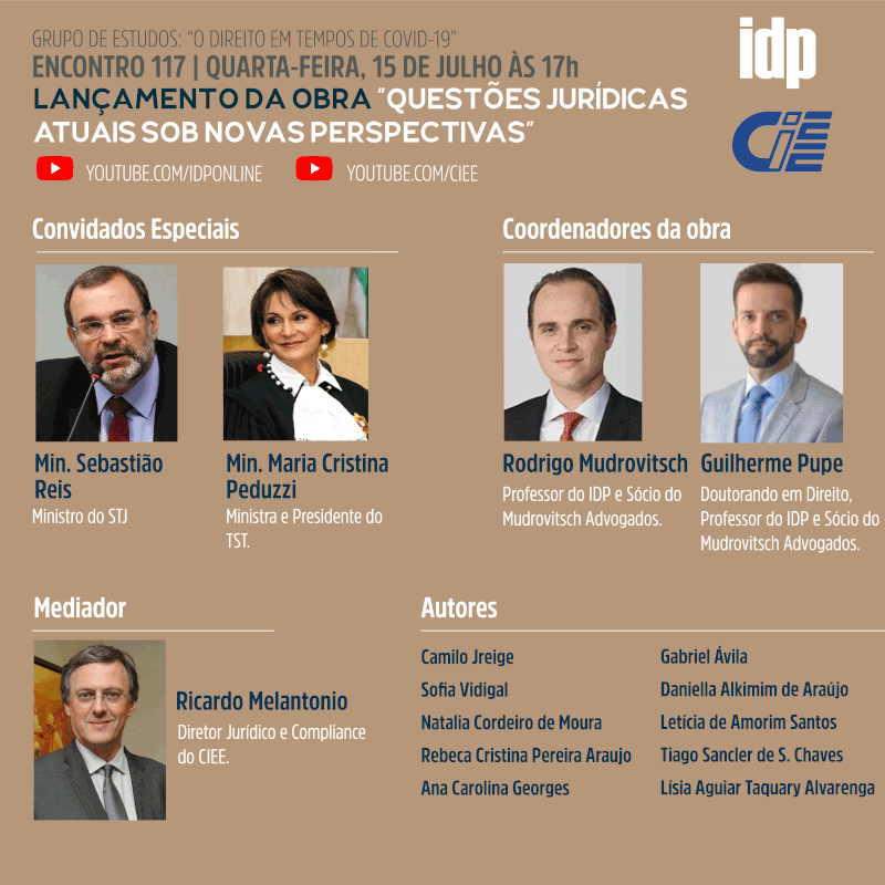 Webinar com o CIEE | Lançamento da obra "Questões jurídicas atuais sob novas perspectivas"
