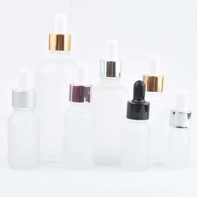 Thumbnail: 12 X 5ml 10ml 15ml 30ml 50ml 100ml Frost Glass Dropper Bottle Empty Cosmetic