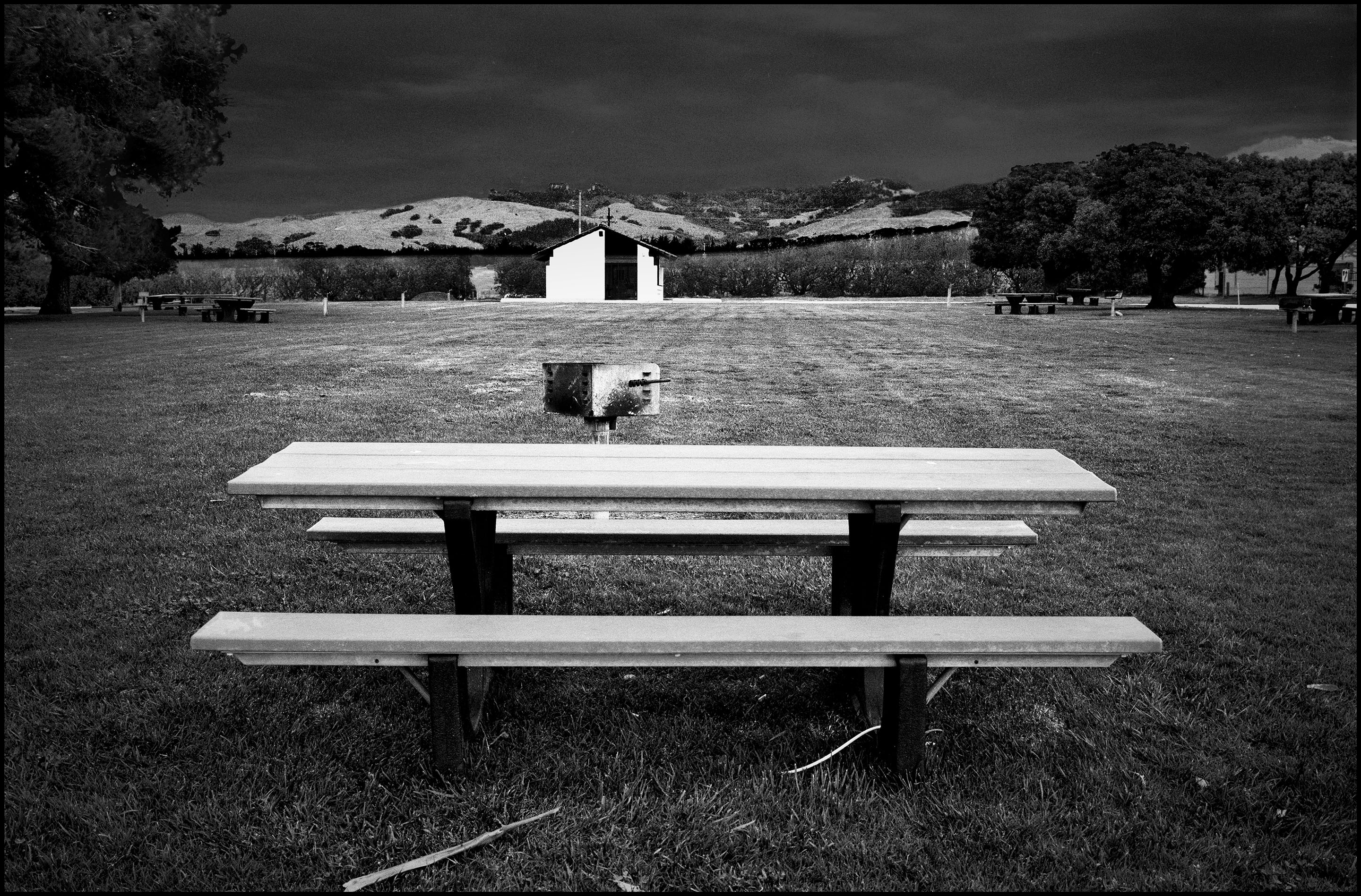 picnic table, San Simeon, California