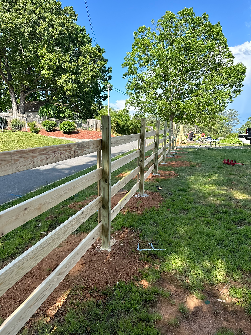 Fence construction in progress.