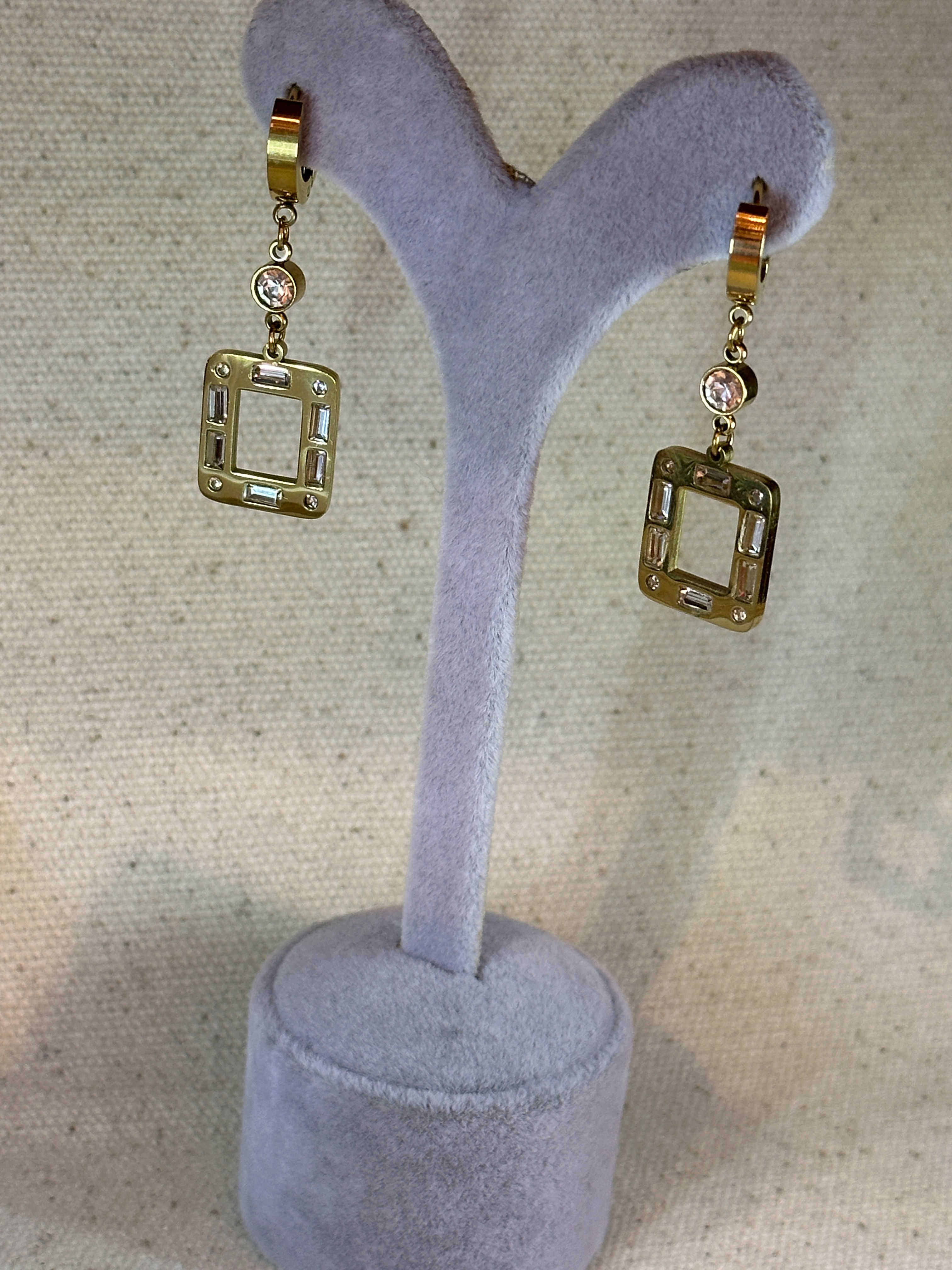 18K Gold Plated Stainless Steel Woman Gold Drop Earrings