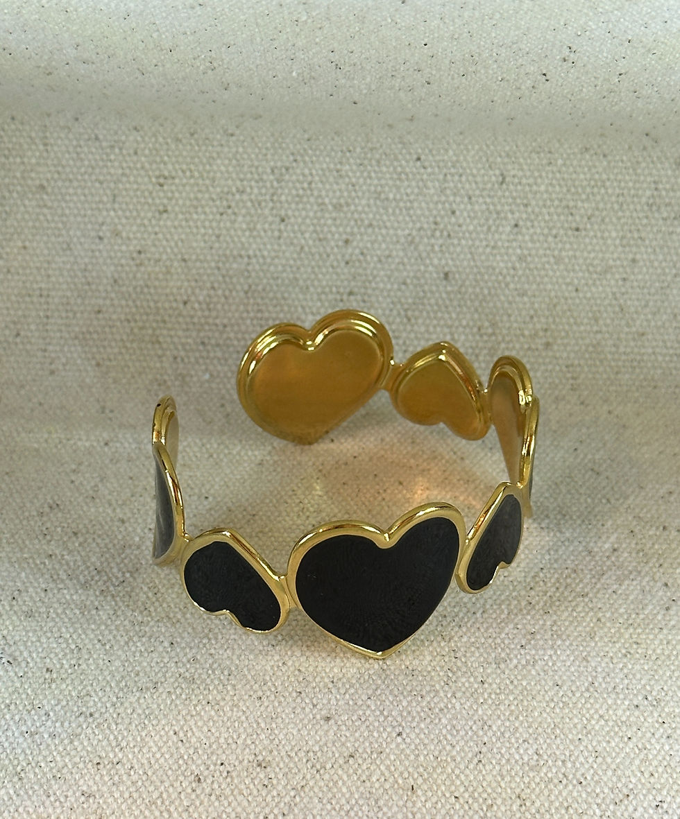 18K Gold Plated Stainless Steel Woman Cuff Bracelet Heart Bracelet
