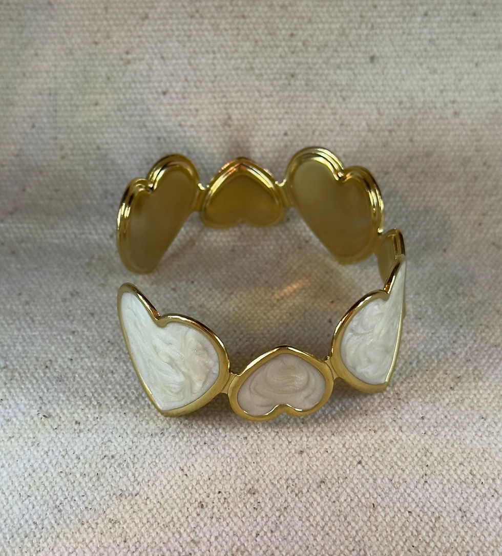 Thumbnail: 18K Gold Plated Stainless Steel Woman Cuff Bracelet Heart Bracelet