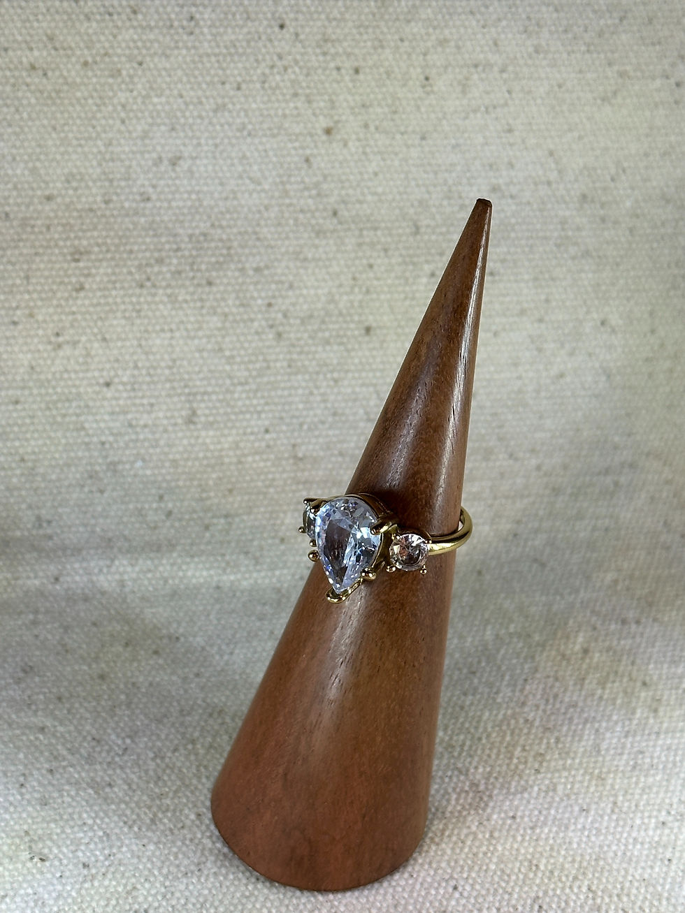 Thumbnail: 18K Gold Plated Stainless Steel Woman Gold Zircon Open Ring